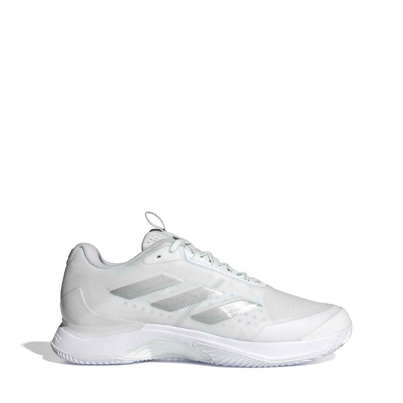 adidas Dame avacourt 2 clay tennissko - Cloud White/Silver Metallic/Hvid