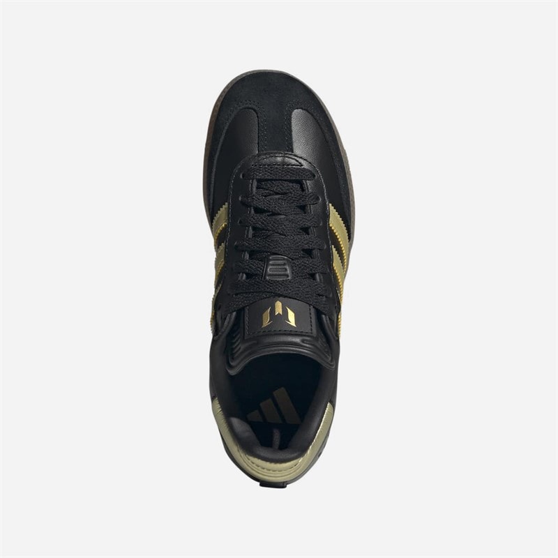 adidas Børn samba messi indendørs fodboldstøvler - Core Black/Guld Metallic/Gum - Billede 4