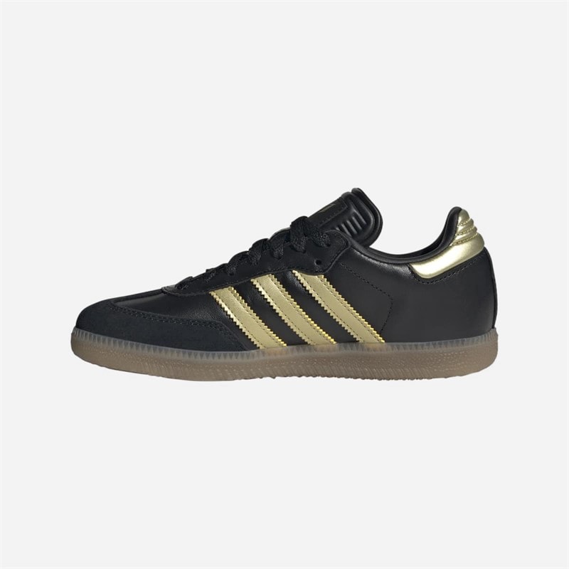 adidas Børn samba messi indendørs fodboldstøvler - Core Black/Guld Metallic/Gum - Billede 5
