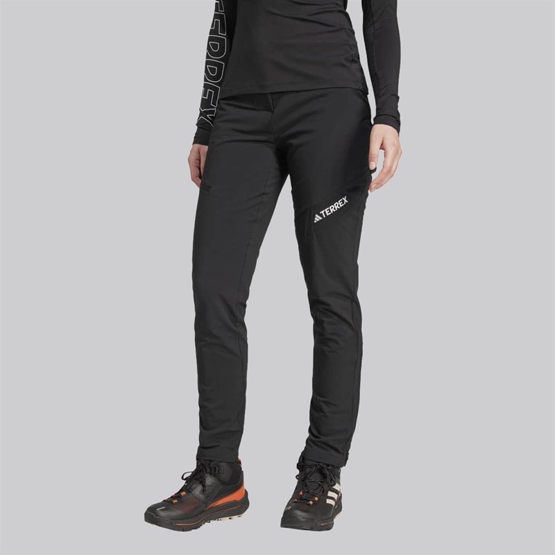 Dame terrex techrock børstede softshell træningsbukser Sort - Billede 1