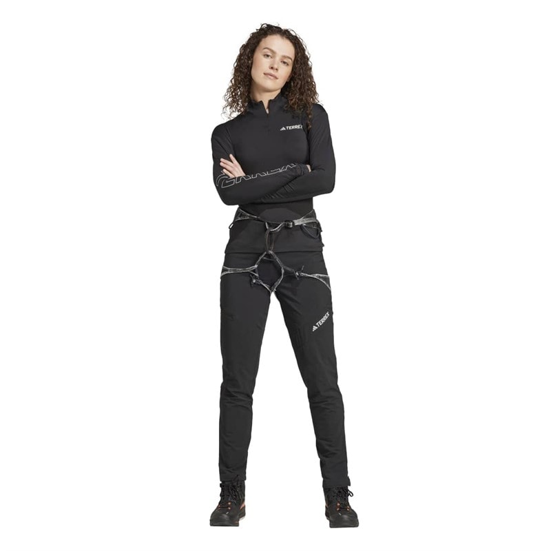 Dame terrex techrock børstede softshell træningsbukser Sort - Billede 4