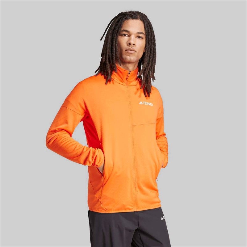 Herre terrex xperior climawarm fleecejakke med fuld lynlås Semi Impact Orange - Billede 2