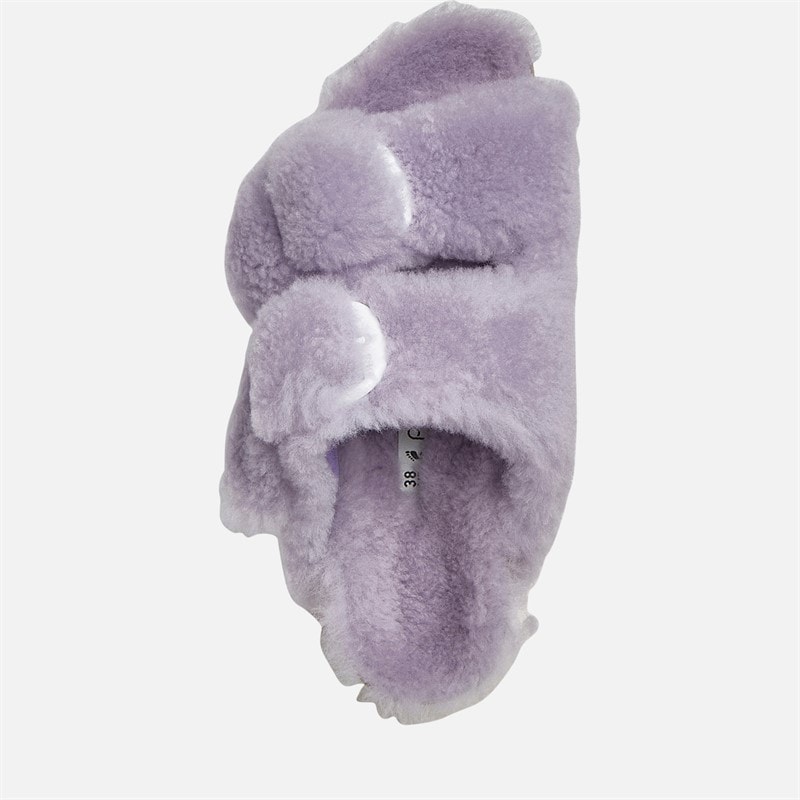 Dame arizona sandaler med stor spænde, platform og dobbelte stropper Purple Fog - Billede 4