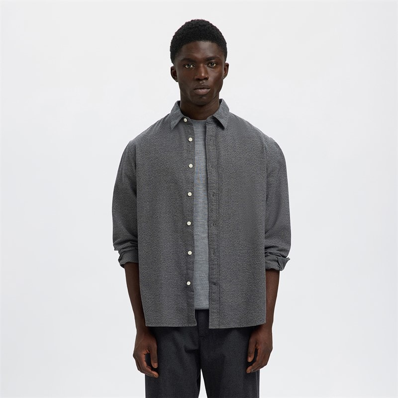 Herre claus noah brush twist skjorte grå Grey Flannel - Billede 1