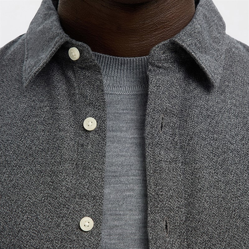 Herre claus noah brush twist skjorte grå Grey Flannel - Billede 4