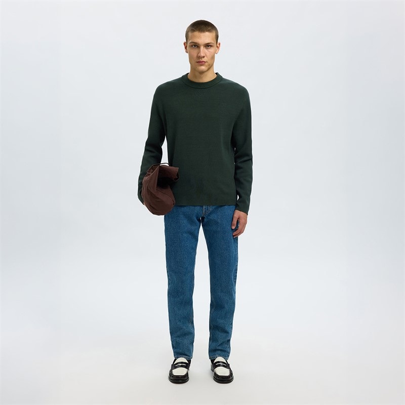Herre teller rundhalset sweater Deep Forest - Billede 2