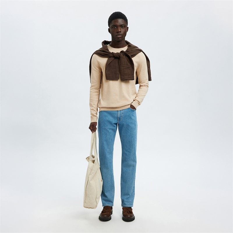 Herre berg rundhalset sweater Oatmeal - Billede 2