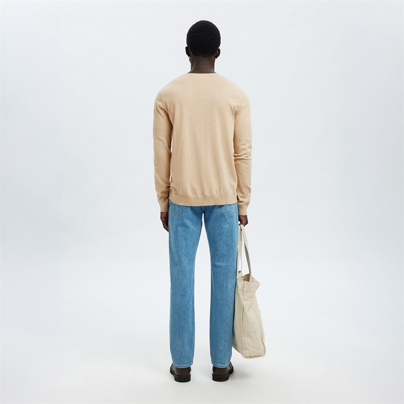 Herre berg rundhalset sweater Oatmeal - Billede 3