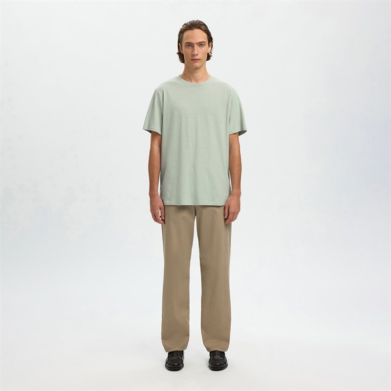 Herre adam t-shirt i hørblanding Aqua Gray - Billede 2