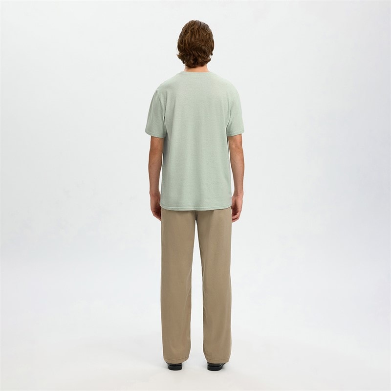 Herre adam t-shirt i hørblanding Aqua Gray - Billede 3