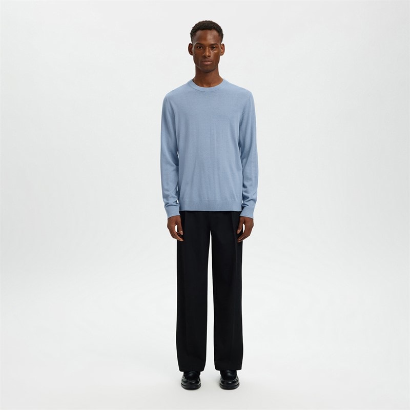 Herre tray merino rundhalset sweater Dusty Blue - Billede 2