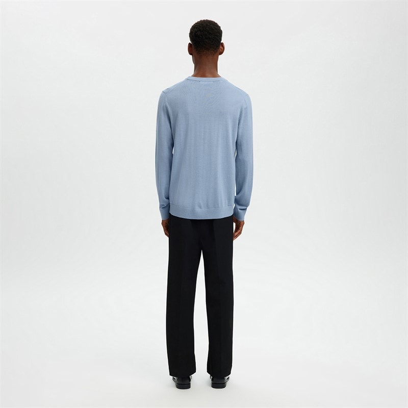Herre tray merino rundhalset sweater Dusty Blue - Billede 3