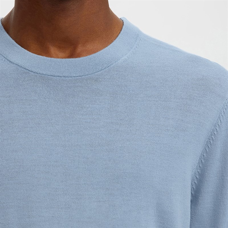 Herre tray merino rundhalset sweater Dusty Blue - Billede 4