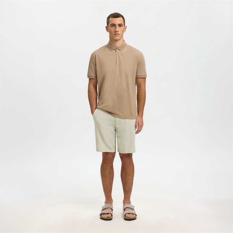 Herre fave zip polo-shirt Savannah Tan - Billede 2
