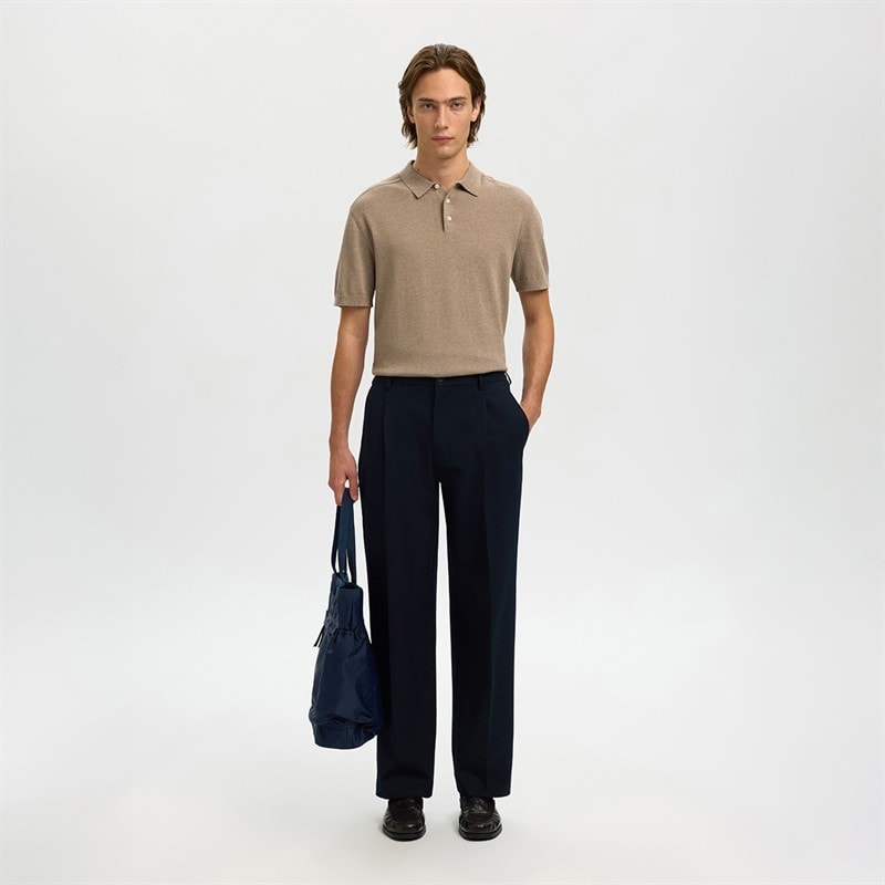 Herre berg strikket polo-shirt Savannah Tan - Billede 2