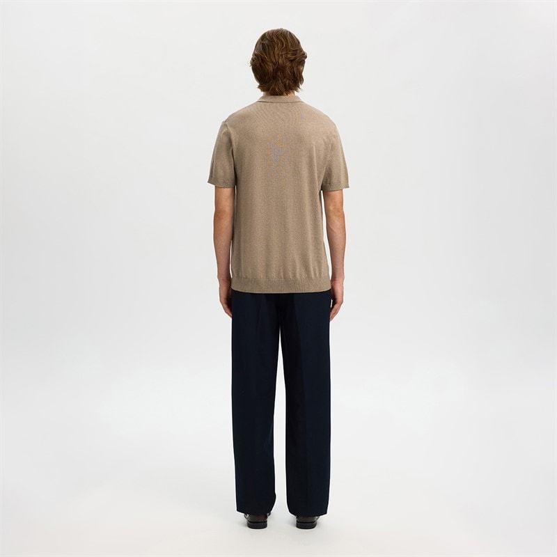 Herre berg strikket polo-shirt Savannah Tan - Billede 3
