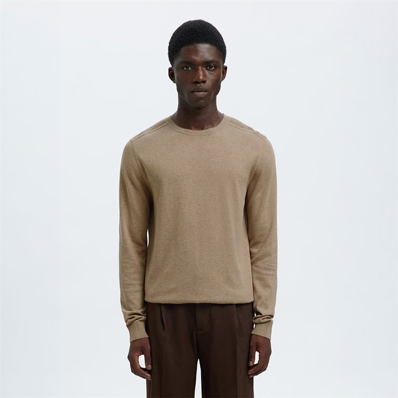 Herre berg rundhalset sweater Savannah Tan - Billede 1
