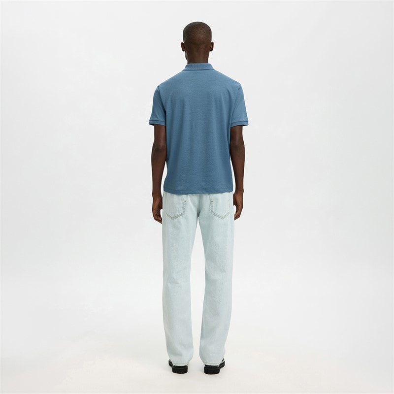 Herre fave zip polo-shirt Blue Mirage - Billede 3