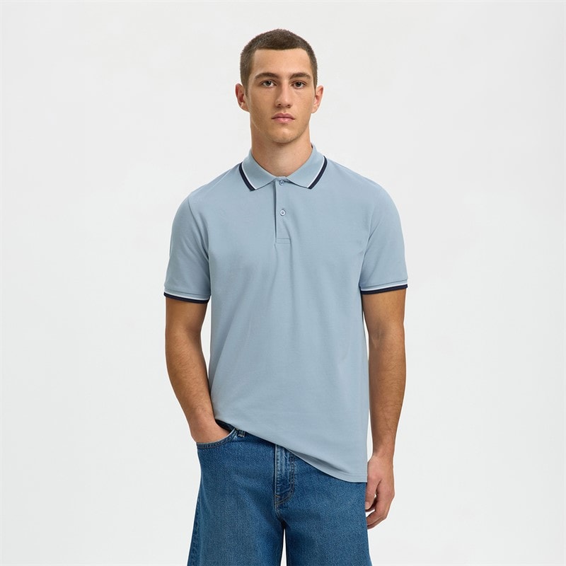 Herre slim atlas polo-shirt Dusty Blue - Billede 1
