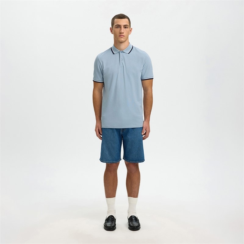 Herre slim atlas polo-shirt Dusty Blue - Billede 2
