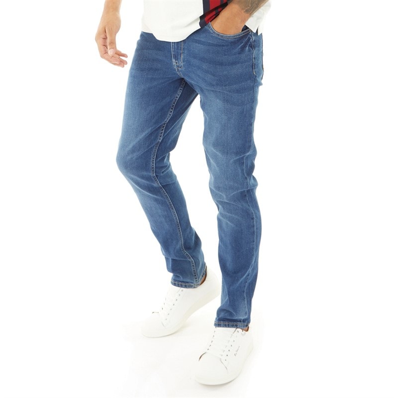 Herre slim fit jeans Navy Overdye - Billede 1
