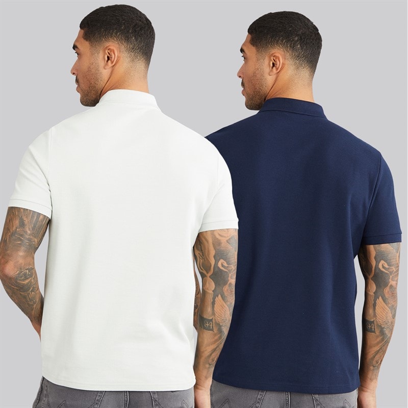 Ben Sherman Herre to-pak ensfarvede poloshirts - Lysegrøn/Dunkelnavy - Billede 2