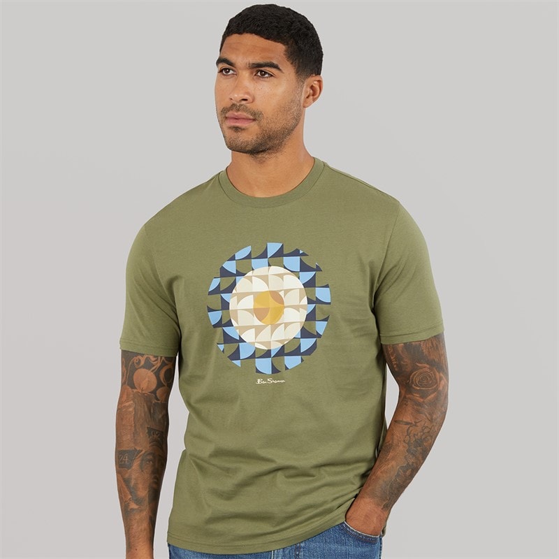 Herre geo target t-shirt Litchen Green - Billede 1