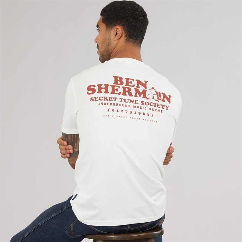 Herre secret tune society t-shirt Ivory - Billede 1