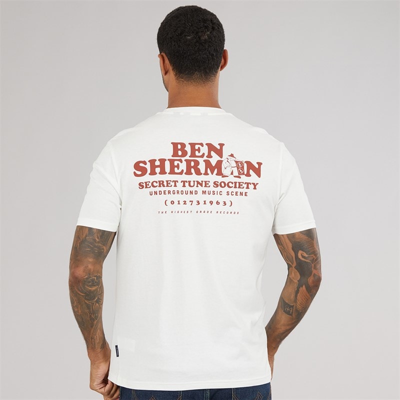Herre secret tune society t-shirt Ivory - Billede 3