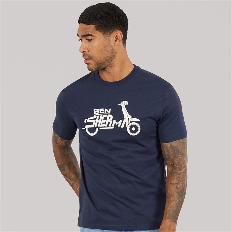 Herre brand scooter t-shirt Mørk Navy - Billede 1