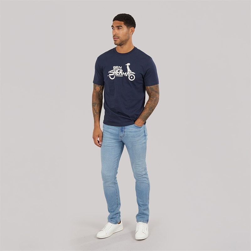 Herre brand scooter t-shirt Mørk Navy - Billede 3