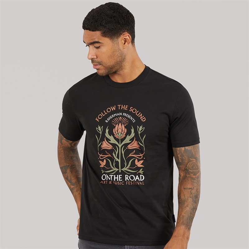 Herre festival t-shirt Sort - Billede 1