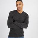 Herre celestial v-hals jumper Dark Charcoal Mix