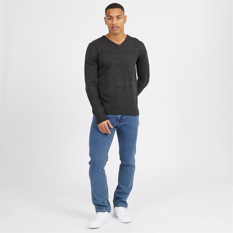 Herre celestial v-hals jumper Dark Charcoal Mix - Billede 3