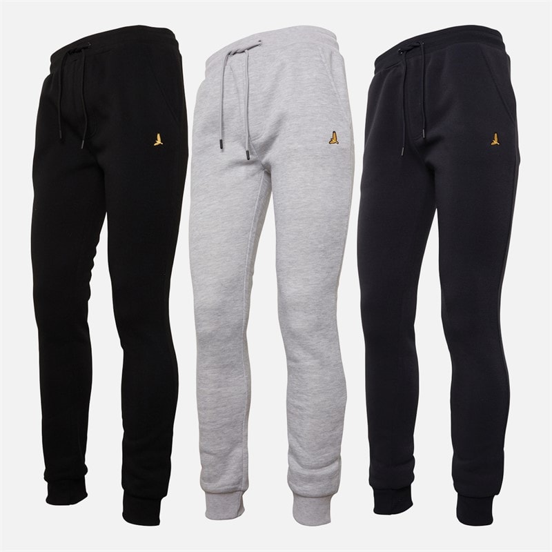 Herre Clinton tre-pak joggingbukser Sort/Grå/Navy - Billede 1