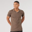 Herre ferrat polo Taupe/Optic White