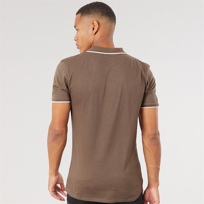 Herre ferrat polo Taupe/Optic White - Billede 2