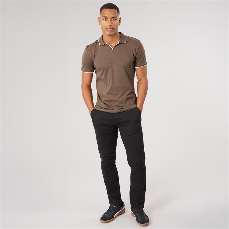 Herre ferrat polo Taupe/Optic White - Billede 4