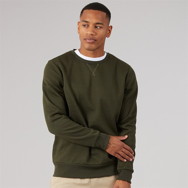 Herre retina sweatshirts med rund hals Khaki - Billede 1