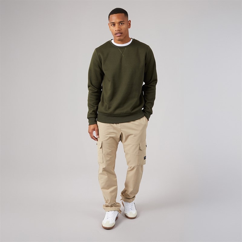Herre retina sweatshirts med rund hals Khaki - Billede 3