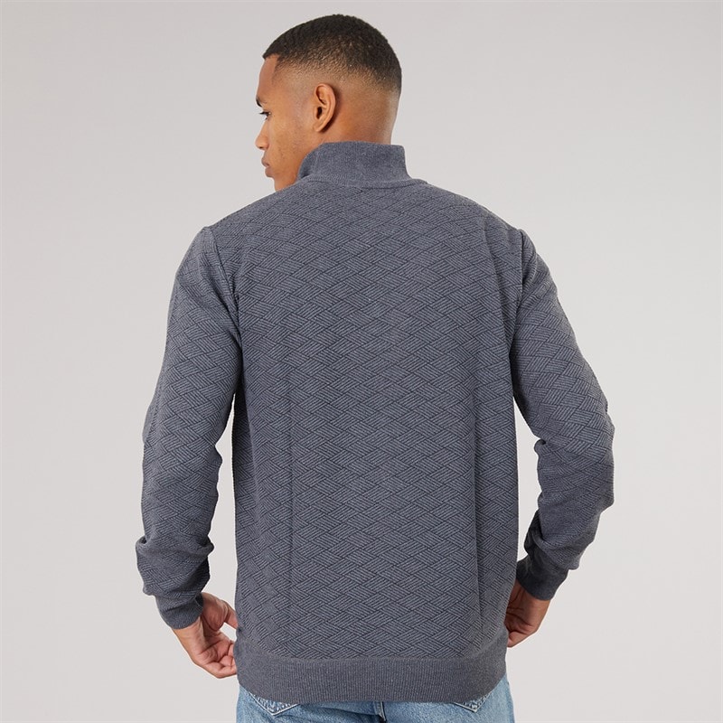 Herre agassi 1/4 lynlås sweater Mid Grey - Billede 2