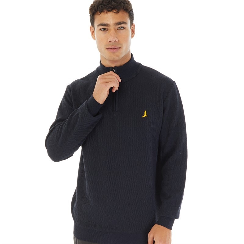 Brave Soul Herre agassi 1/4 lynlås sweater - Navy