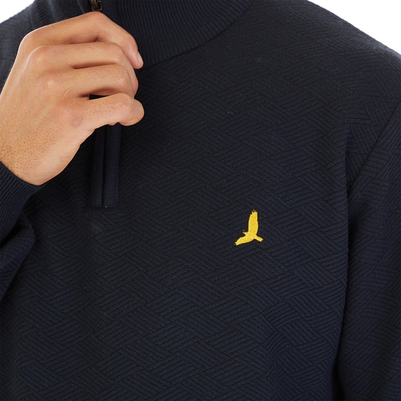 Herre agassi 1/4 lynlås sweater Navy - Billede 3