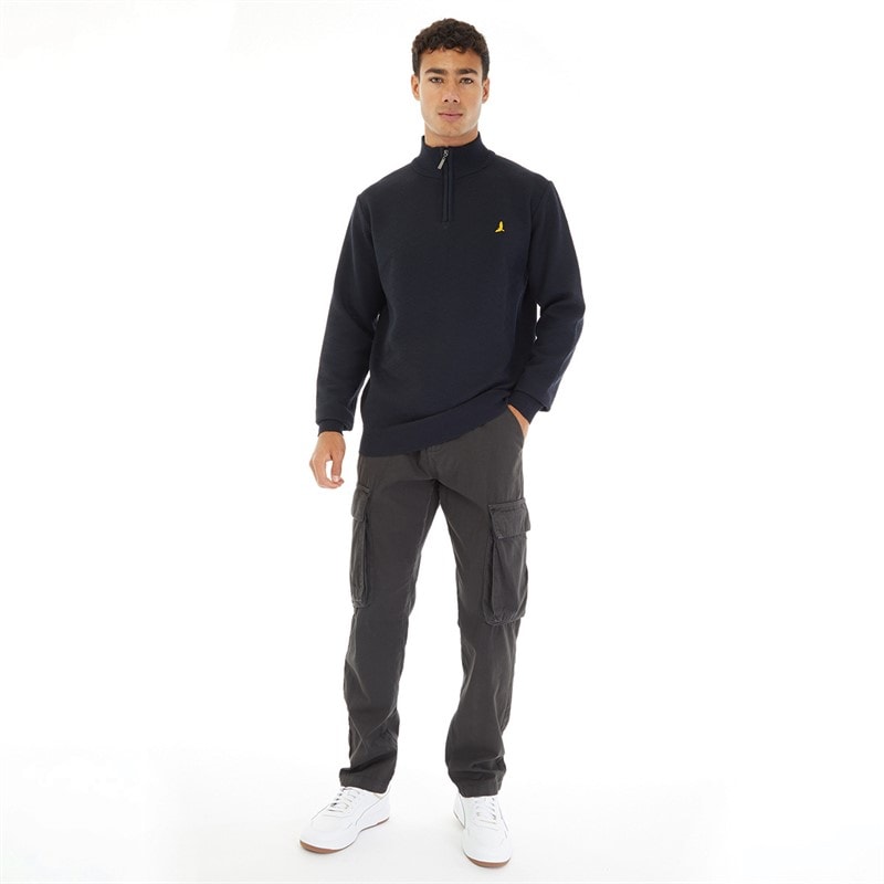 Herre agassi 1/4 lynlås sweater Navy - Billede 4