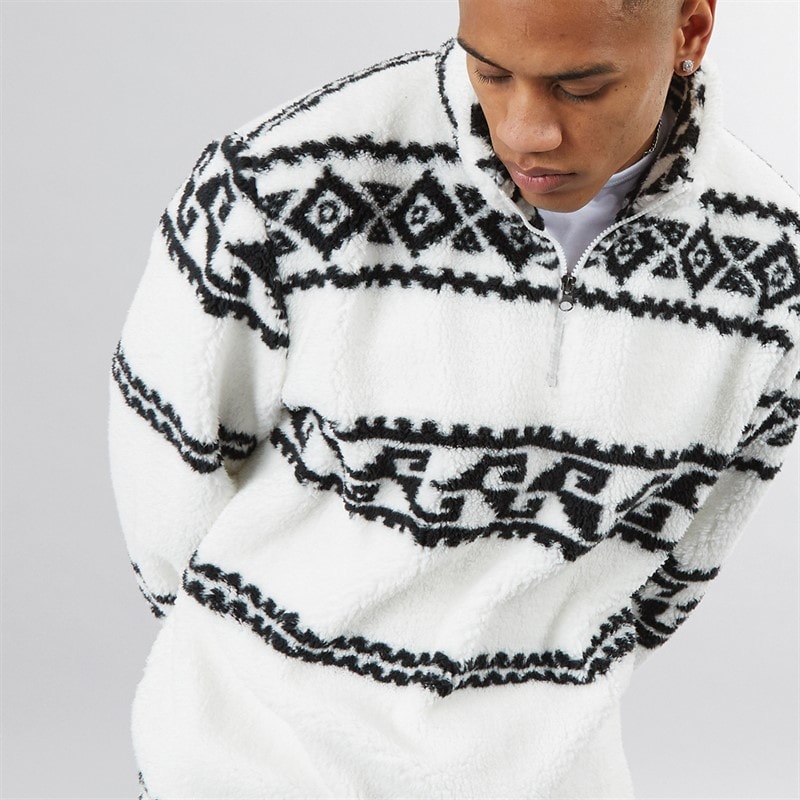 Herre powelton 1/4 zip fleece Optic White/Jet Black - Billede 3