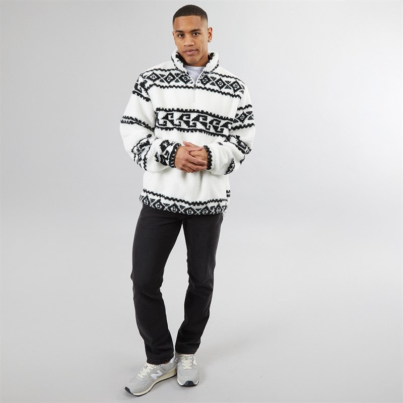 Herre powelton 1/4 zip fleece Optic White/Jet Black - Billede 4