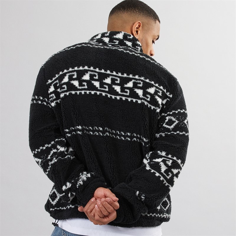 Herre powelton 1/4 zip fleece Jet Black/Optisk hvid - Billede 2
