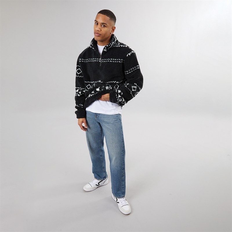 Herre powelton 1/4 zip fleece Jet Black/Optisk hvid - Billede 4
