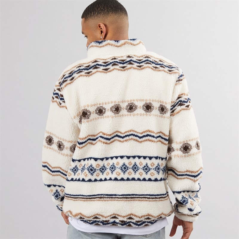 Herre coleman 1/4 zip fleece Cream/Multi - Billede 2