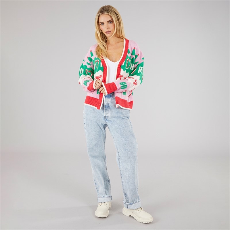 Dame juleglæde jacquard cardigan Multi - Billede 4